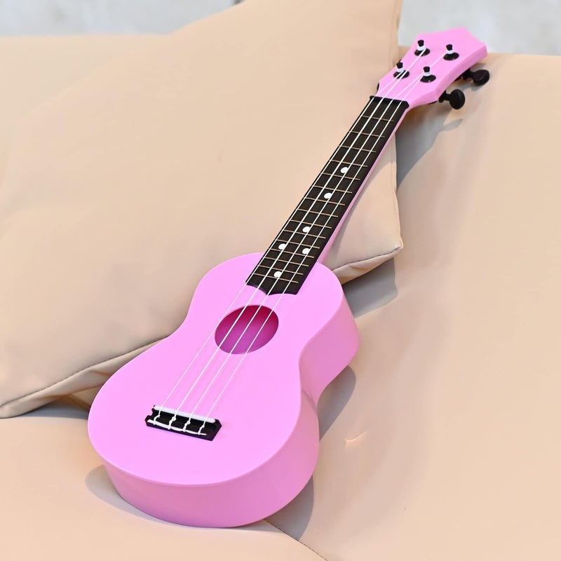 LIEKE Kids Ukulele 21 Inch Soprano Ukelele,Musical Instrument,Toy Ukulele Gift for Girls Children Beginners with Bag (Pink) - Image 2